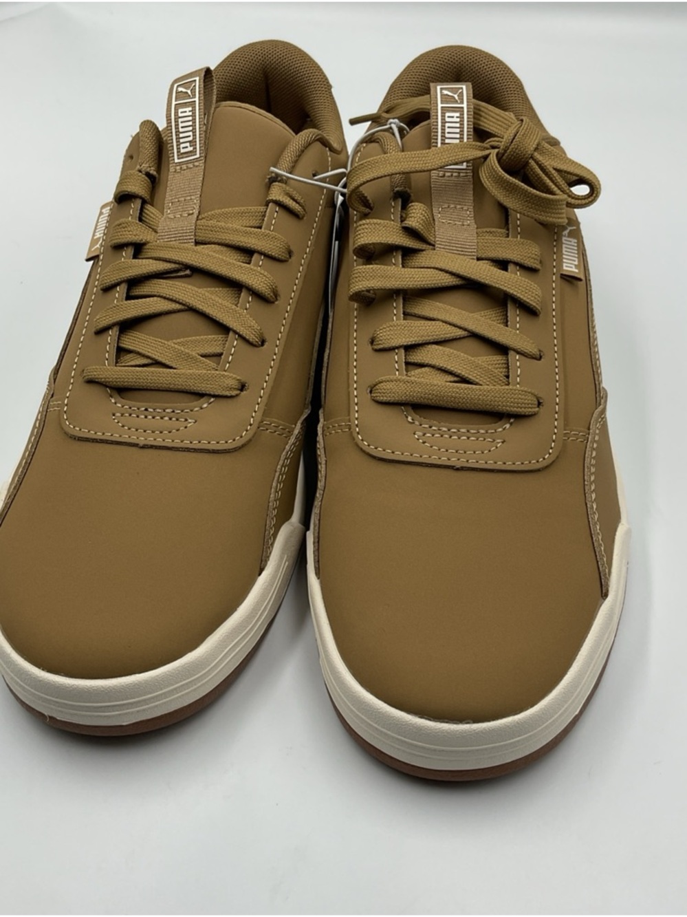 Puma Men's Brown Low-Top Sneakers with Cream Midsole